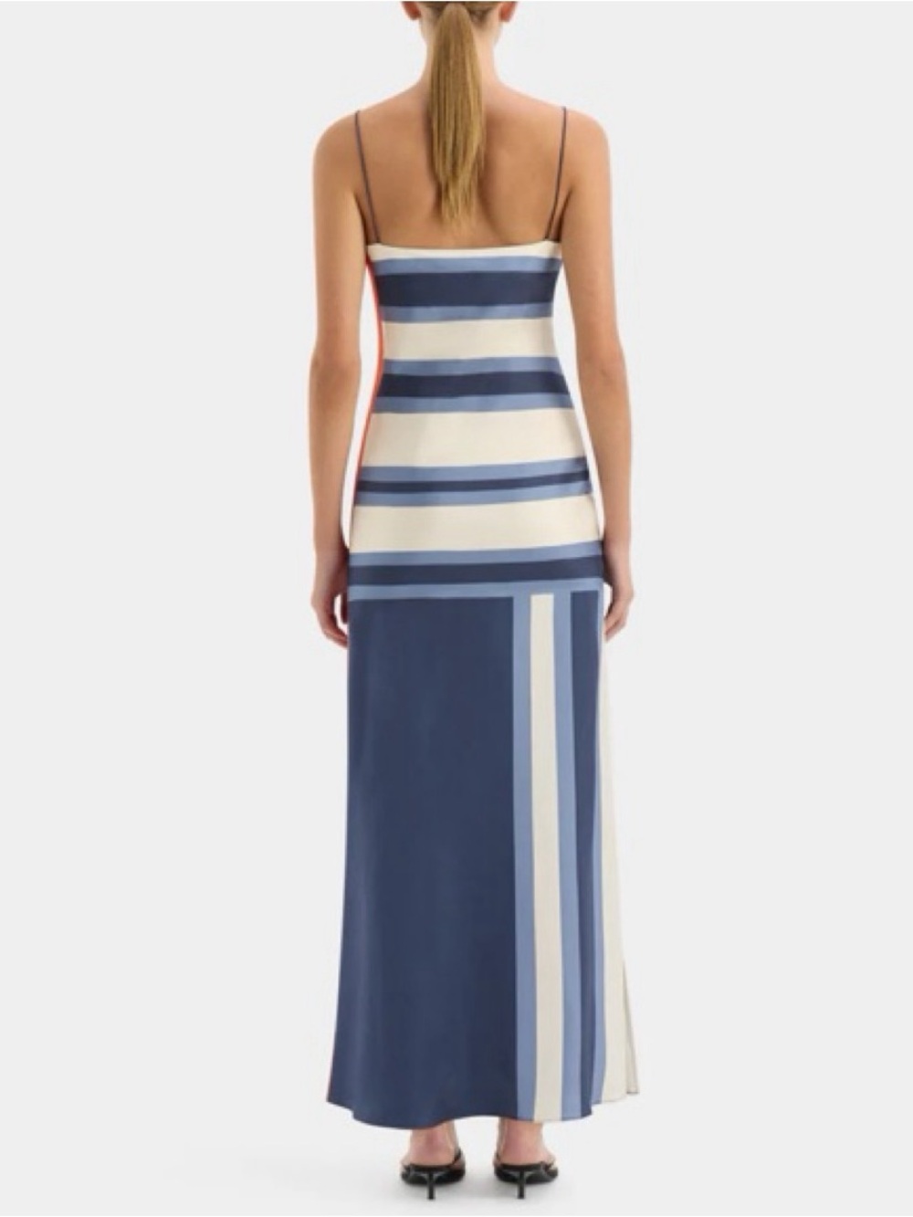 SIR Striped Maxi Dress in Cream, Navy & Red Accent - Picture 7 of 7